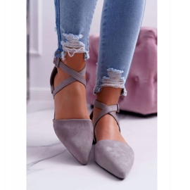 PS1 Ballerines Femme Grises En Daim Spitz Medena 4
