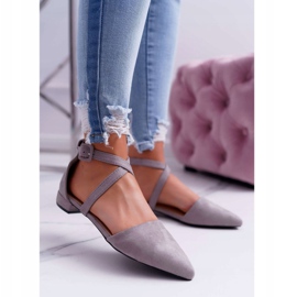 PS1 Ballerines Femme Grises En Daim Spitz Medena 3