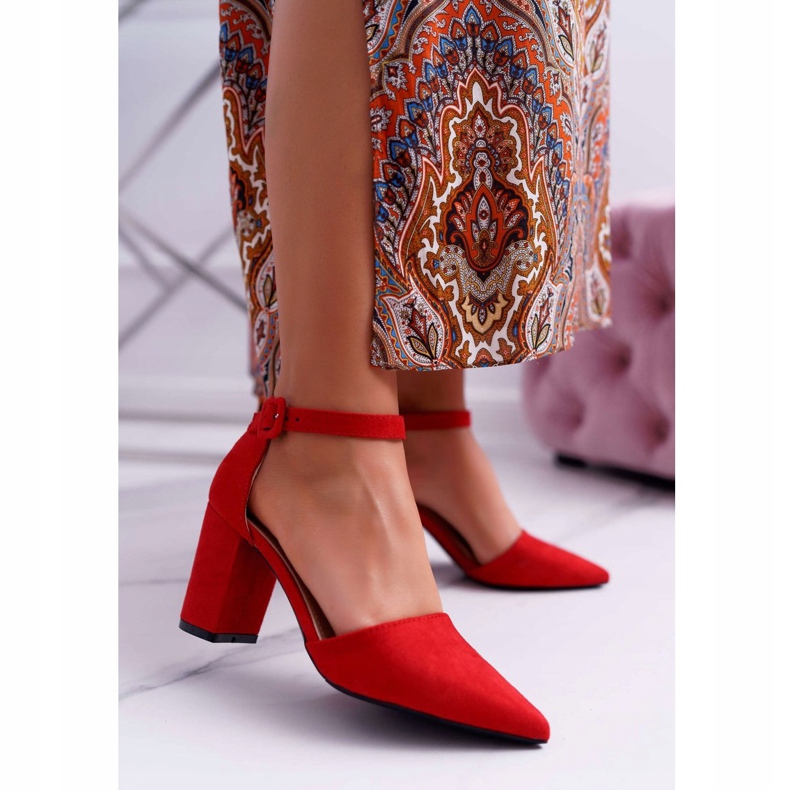 FRJEIN Escarpins à Talons Pour Femmes En Spitz Rouge Elegante 2