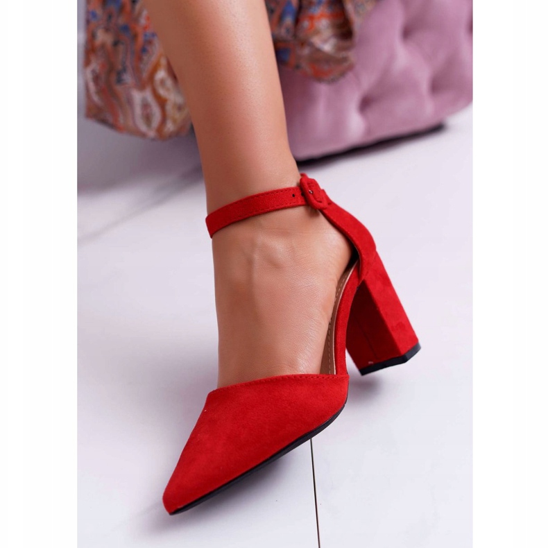 FRJEIN Escarpins à Talons Pour Femmes En Spitz Rouge Elegante 1
