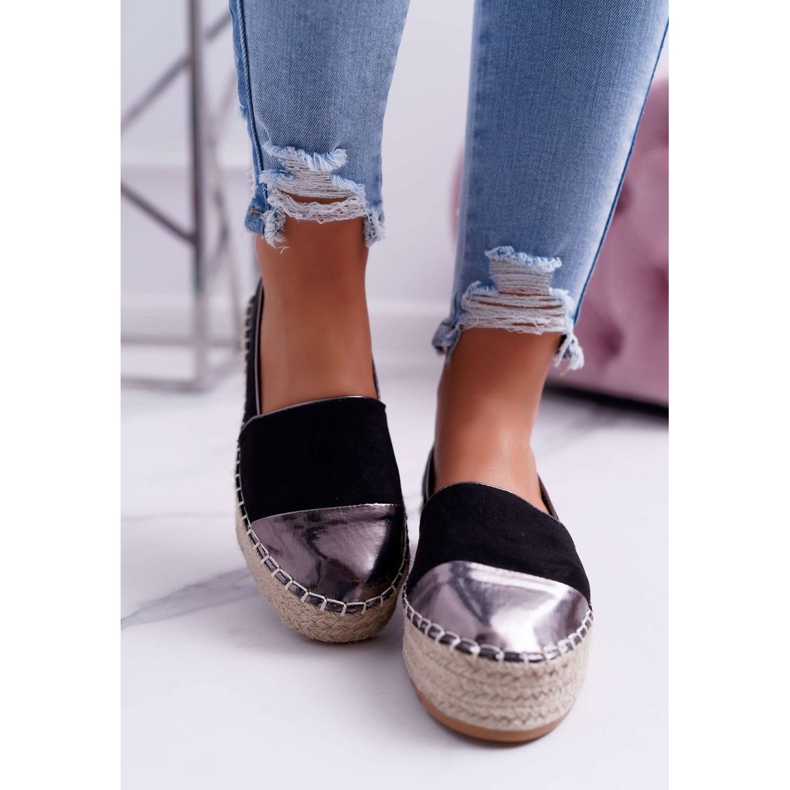 Espadrilles Femme Noir Ringer Plateforme 2