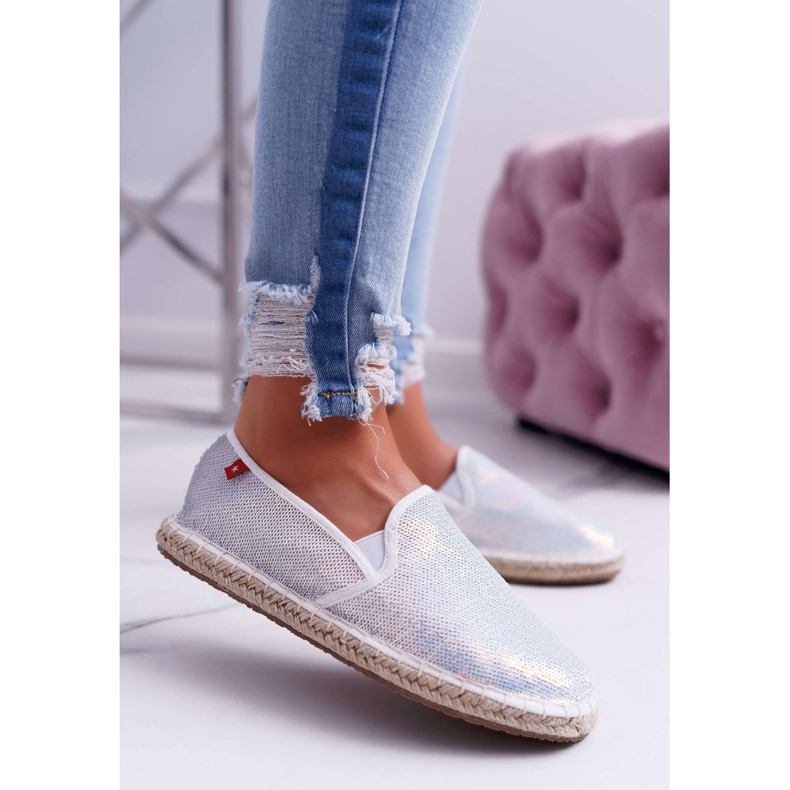 Espadrilles Femme Big Star Iridescent Sequins Blanc DD274A162 2