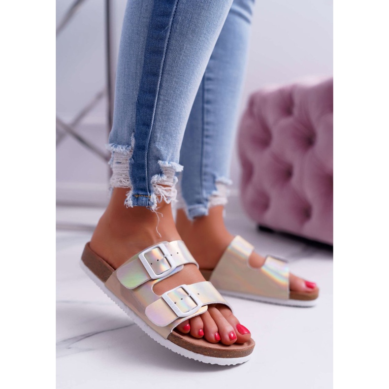 Pantoufles dorées pour femmes Big Star DD274135 d'or 1