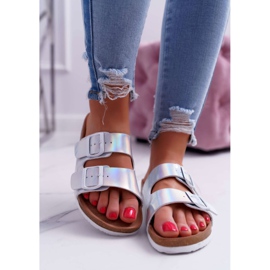 Pantoufles argentées pour femmes Big Star DD274134 gris 2