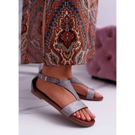 Sandales plates pour femmes Sergio Leone SK020 Gris Magra 1