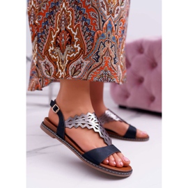 Sandales Plates Femme Sergio Leone SK011 Noir Lirielle le noir 1