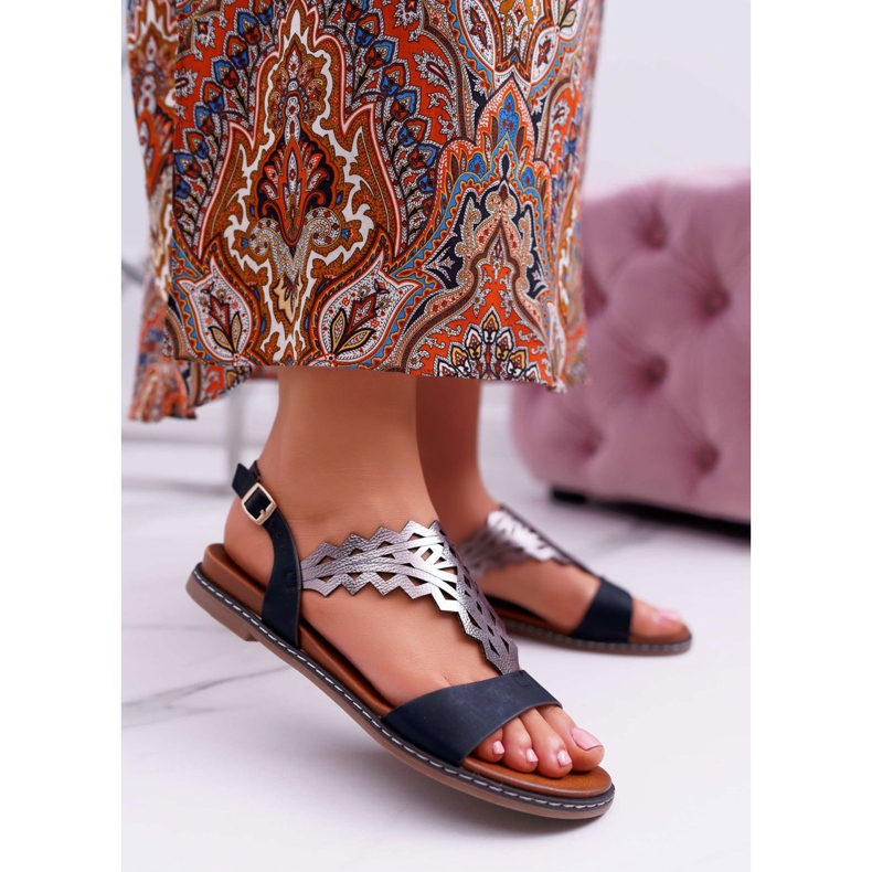 Sandales Plates Femme Sergio Leone SK011 Noir Lirielle 1