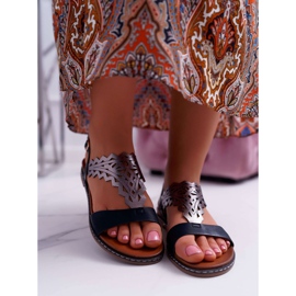 Sandales Plates Femme Sergio Leone SK011 Noir Lirielle 2