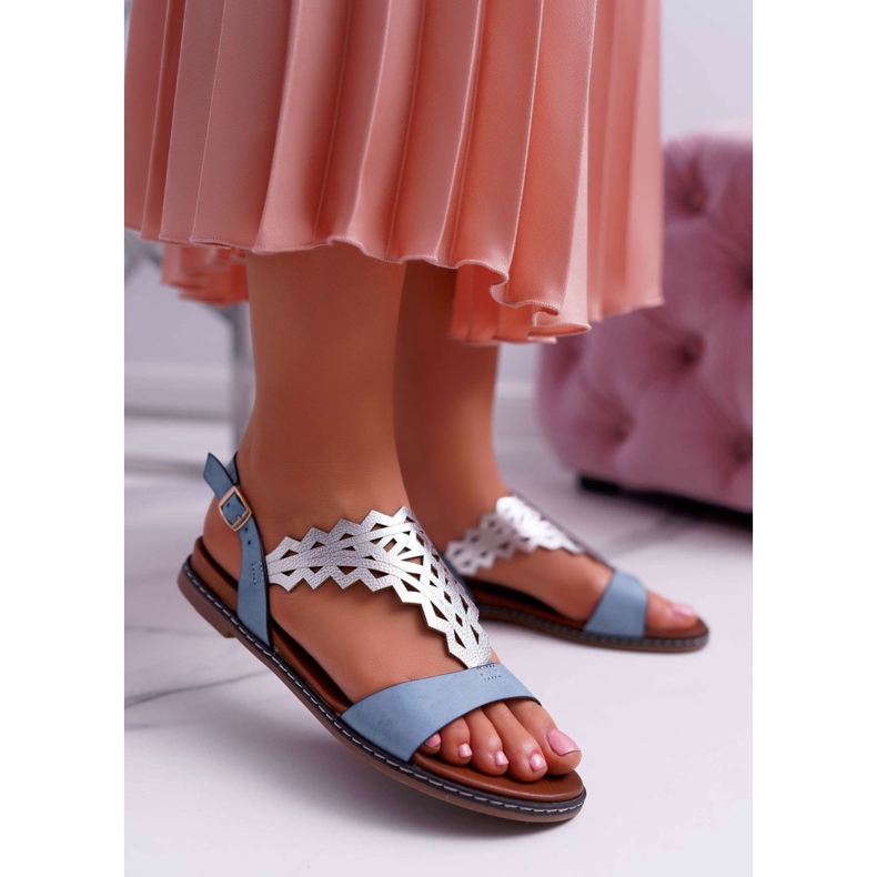 Sandales Plates Femme Sergio Leone SK011 Bleu Lirielle 1 Sandales Plates Femme Sergio Leone SK011 Bleu Lirielle 1