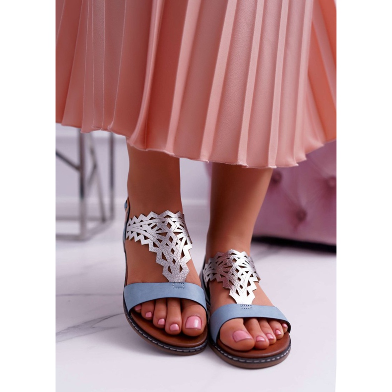 Sandales Plates Femme Sergio Leone SK011 Bleu Lirielle 2 Sandales Plates Femme Sergio Leone SK011 Bleu Lirielle 2