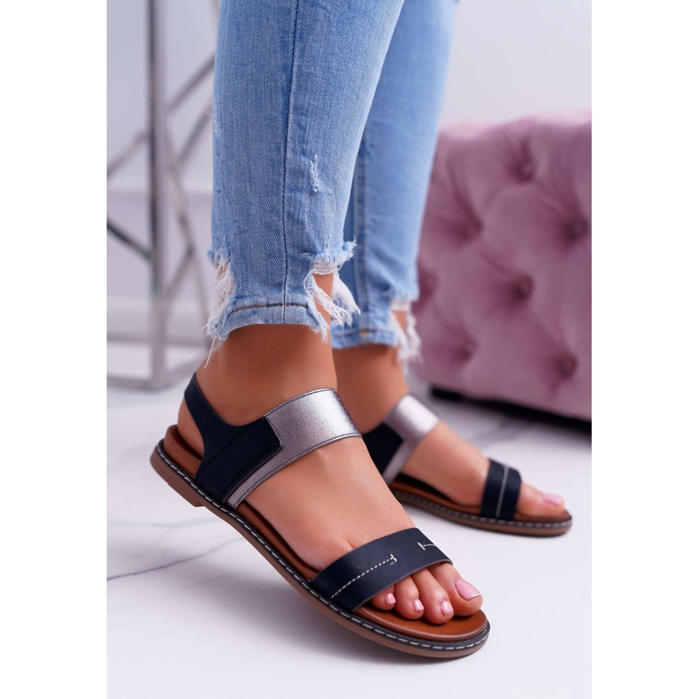 Sandales plates pour femmes Sergio Leone SK014 Noir Agrina le noir 1 Sandales plates pour femmes Sergio Leone SK014 Noir Agrina le noir 1