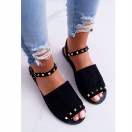 Sandales Femme Lu Boo Daim Noir Silena le noir 3