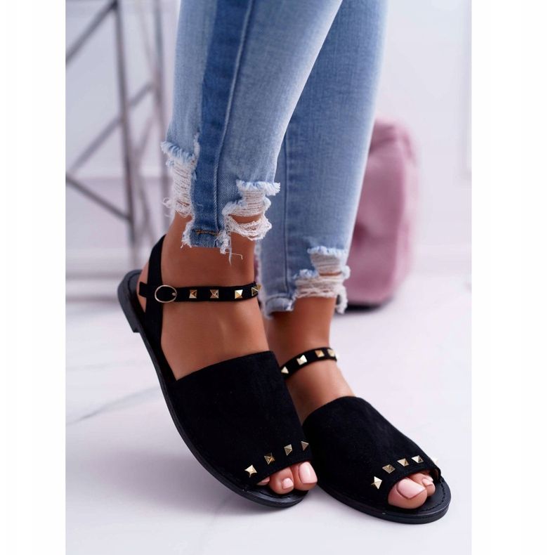 Sandales Femme Lu Boo Daim Noir Silena 2