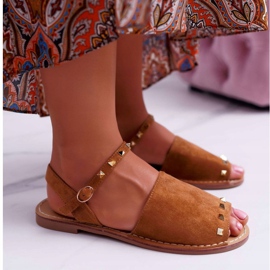 Sandales Femme Lu Boo Daim Camel Silena brun 5
