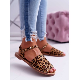 Sandales Femme Lu Boo Daim Léopard Silena brun 1