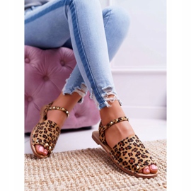 Sandales Femme Lu Boo Daim Léopard Silena brun 5