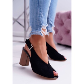 EVE Sandales Femme Daim Noir Celian le noir 1