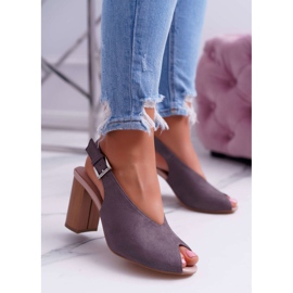 EVE Sandales Femme Daim Gris Foncé Celian 1