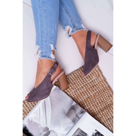 EVE Sandales Femme Daim Gris Foncé Celian 5