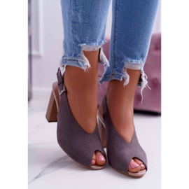 EVE Sandales Femme Daim Gris Foncé Celian 2