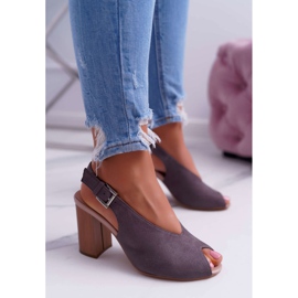 EVE Sandales Femme Daim Gris Foncé Celian 3