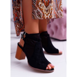 EVE Sandales Femme Daim Noir Thido le noir 1