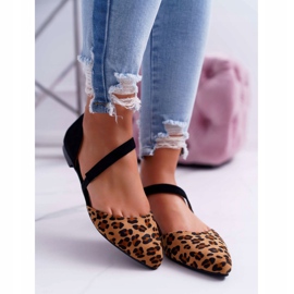 Lu Boo Ballerine En Spitz Suede Léopard Carana brun le noir 2