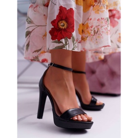 Moow Sandales pour femmes à talon haut noir Ellania Platform 1