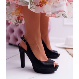 Moow Sandales À Talons Hauts Pour Femmes Noir Lorajn Plateforme le noir 3