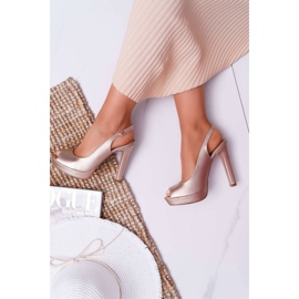 Moow Sandales à Talons Hauts Femme Champagne Lorajn jaune 4