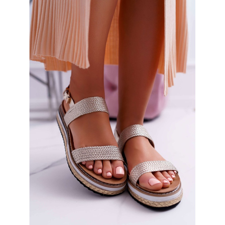 Moow Sandales pour femmes sur les espadrilles Golden Sarabel Platform doré 2