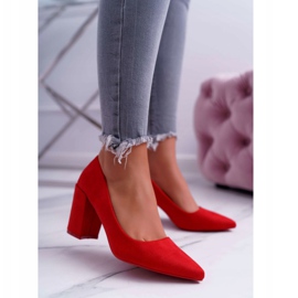 PS1 Escarpins Femme à Talons En Daim Rouge Neshka 1