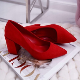 PS1 Escarpins Femme à Talons En Daim Rouge Neshka 7
