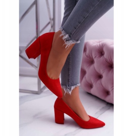 PS1 Escarpins Femme à Talons En Daim Rouge Neshka 3
