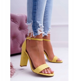 ADY Sandales À Talons Femme Daim Jaune Anastasie 2