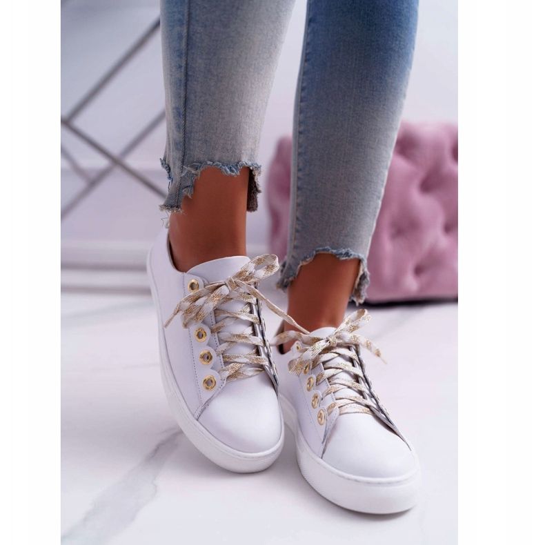 Nicole Baskets Cuir Femme Blanc Viss 2