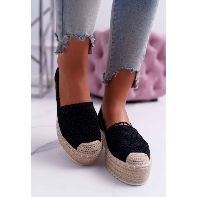 Espadrilles noires en dentelle pour femmes Lovely Haven 2