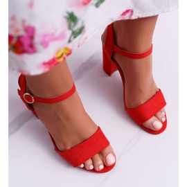 FRBS Sandales Femme Daim Rouge Baloo 3