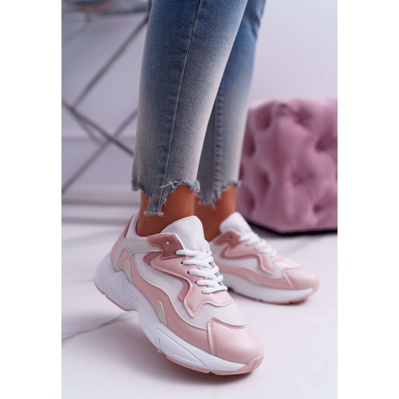 FRJ Chaussures Sport Femme Rose Blanc Chantal 1