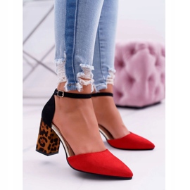 PS1 Escarpins Femme à Talons Léopard Rouge Ferri brun noir 1
