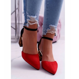 PS1 Escarpins Femme à Talons Léopard Rouge Ferri brun noir 2