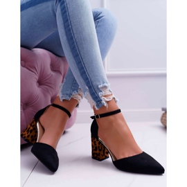 SEA Escarpins Femme à Talons Léopard Noir Ferri brun 2