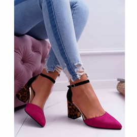PS1 Escarpins à Talons Femme Léopard Fuchsia Ferri brun le noir rose multicolore 6