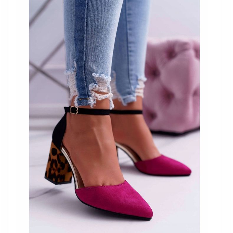 PS1 Escarpins à Talons Femme Léopard Fuchsia Ferri brun le noir rose multicolore 1