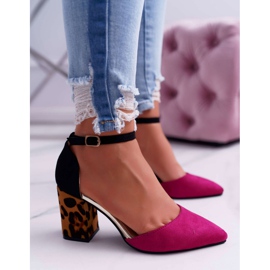 PS1 Escarpins à Talons Femme Léopard Fuchsia Ferri brun le noir rose multicolore 4