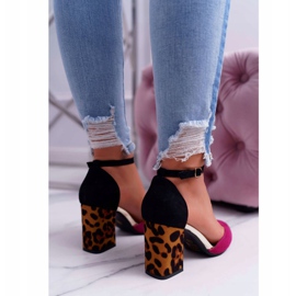 PS1 Escarpins à Talons Femme Léopard Fuchsia Ferri brun le noir rose multicolore 5