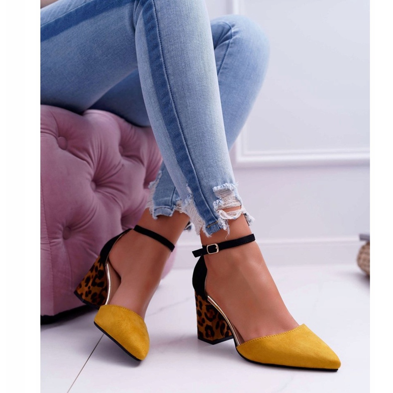 PS1 Escarpins Femme à Talons Léopard Jaune Ferri brun noir multicolore 1