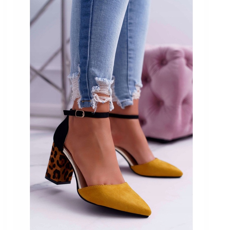 PS1 Escarpins Femme à Talons Léopard Jaune Ferri brun noir multicolore 2