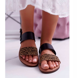 Sandales Femme Maciejka Cuir Léopard Noir IT001-03 / 00-0 le noir 2