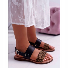 Sandales Femme Maciejka Cuir Léopard Noir IT001-03 / 00-0 le noir 4
